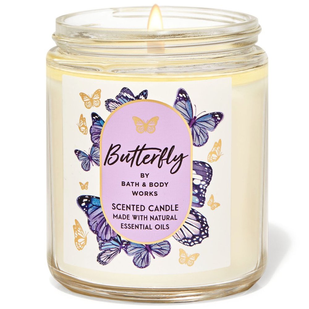 Bath & Body Works Butterfly 7.0 Ounces Single Wick Scented Candle